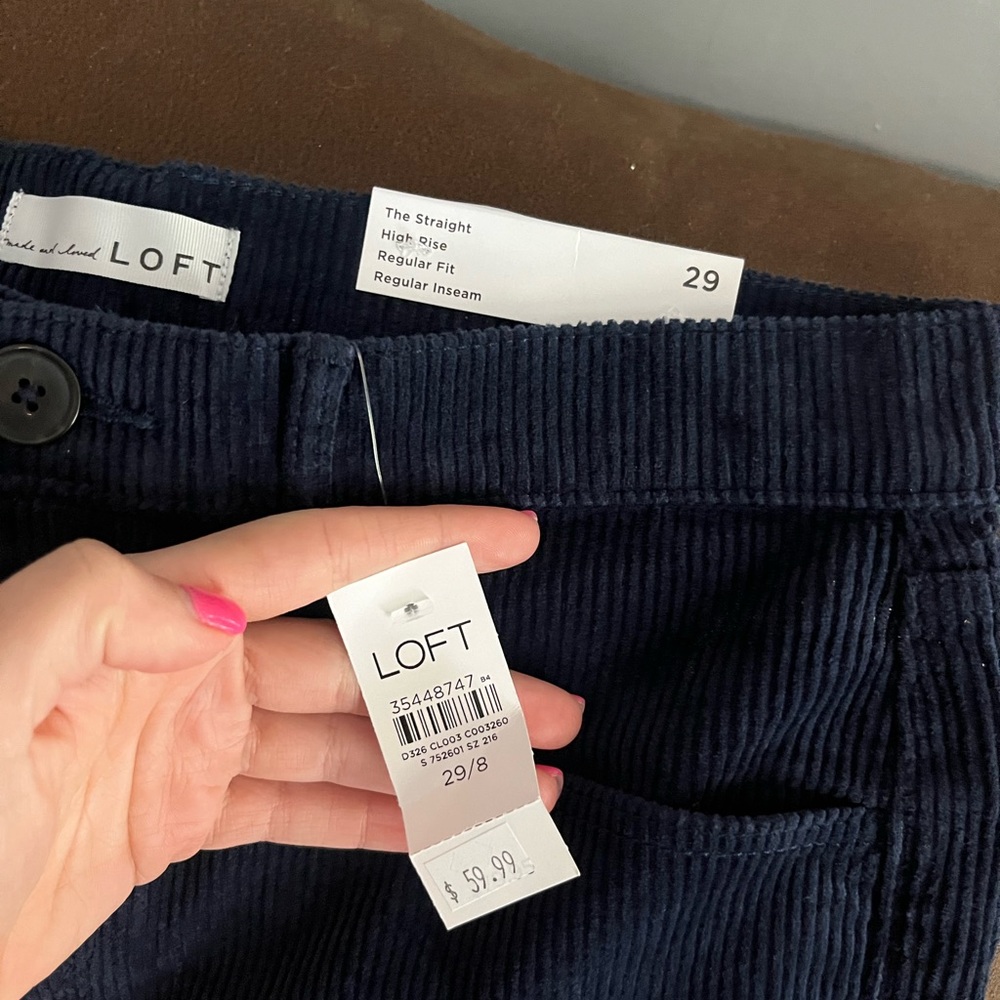 Loft Straight Pants Dark Blue